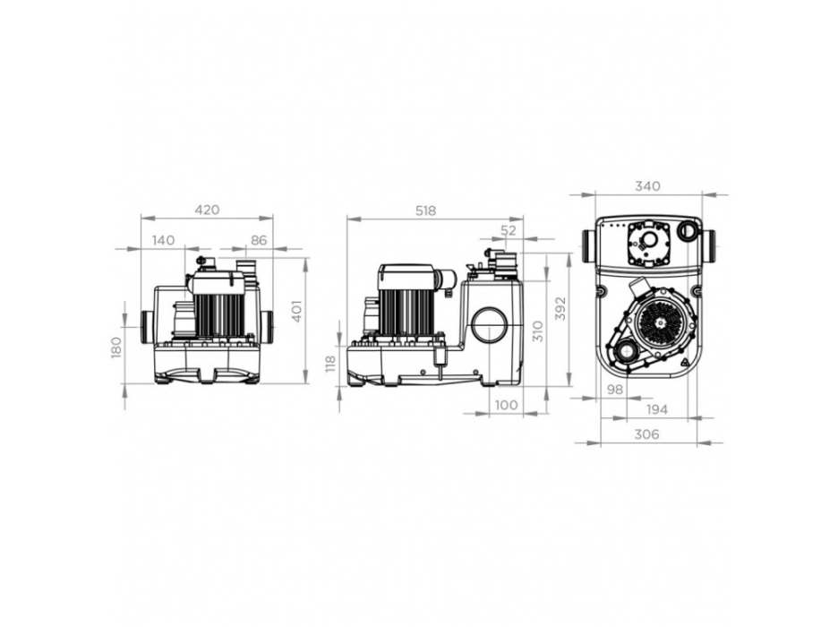 Канализационная установка SANICUBIC 1 HP, SFA