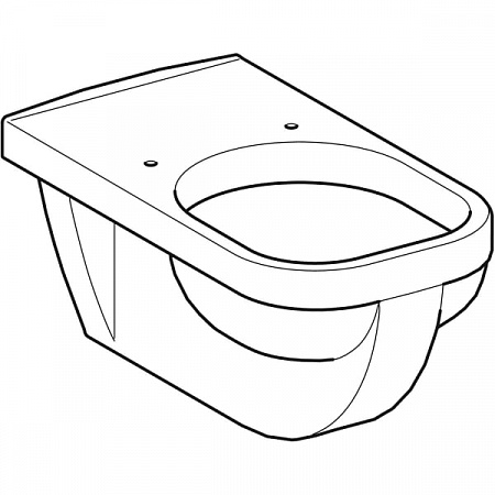 Подвесной унитаз с горизонтальным смывом Geberit Renova Comfort Square Renova Comfort, с увеличенным вылетом: T=70см, Белый