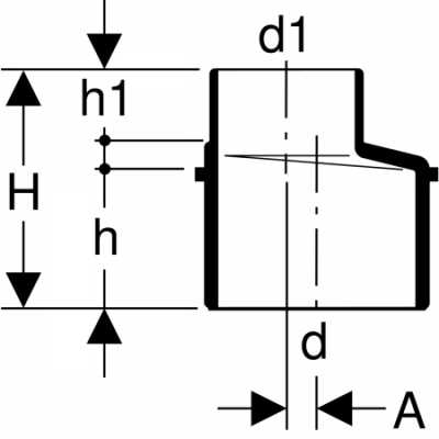 Переход эксцентриковый Silent-db20: d=160мм, d1=135мм, Geberit