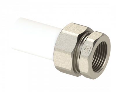 Американка трубная PP ВР Dу 20X1/2'' - белый, никелированный, SPL-EmirPlast