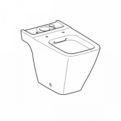 Напольный унитаз iCon Square для смывного бачка наружного монтажа, безободковый, закрытая форма, Rimfree: T=63.5см, Белый, Geberit