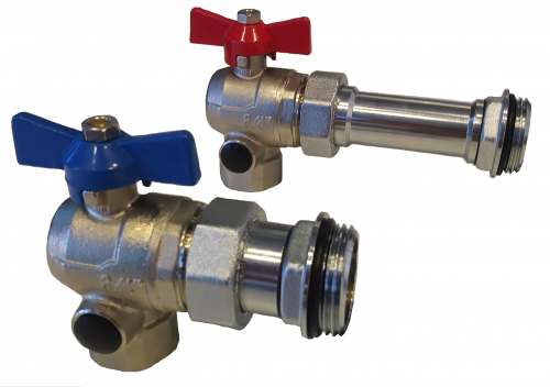 Usystems кран шаровой угловой 1"НР-3/4"ВР, комплект '1И