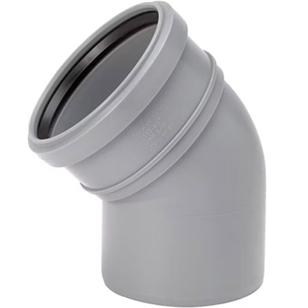 UPONOR ОТВОД КАНАЛИЗАЦИОННЫЙ ОДНОРАСТРУБНЫЙ Д.75ММ 45ГР СЕРЫЙ '20C