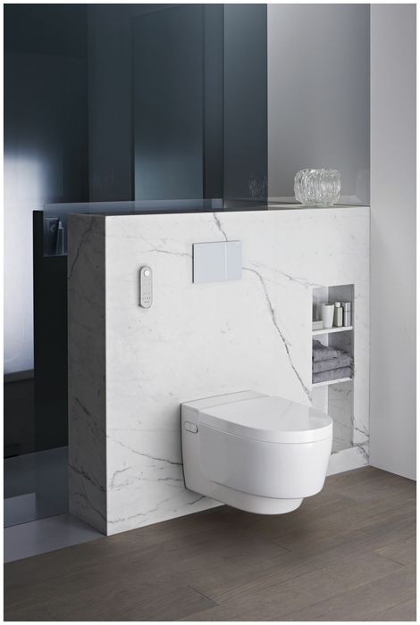 Подвесной унитаз-биде AquaClean Mera Comfort: Керамический унитаз: белый / KeraTect, Декоративная панель: белый, Geberit