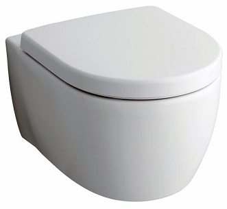 Подвесной унитаз вертикальный смыв Geberit iCon, закрытая форма, Rimfree: T=53см, Белый