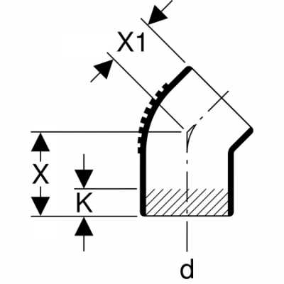 Отвод Silent-db20: 45°, d=90мм, Geberit