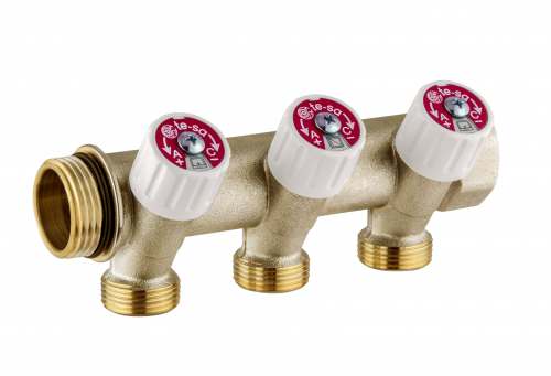 Usystems коллектор SH 1" с вентилями НР/ВР 2x1/2"НР, ц/ц 50мм '5И