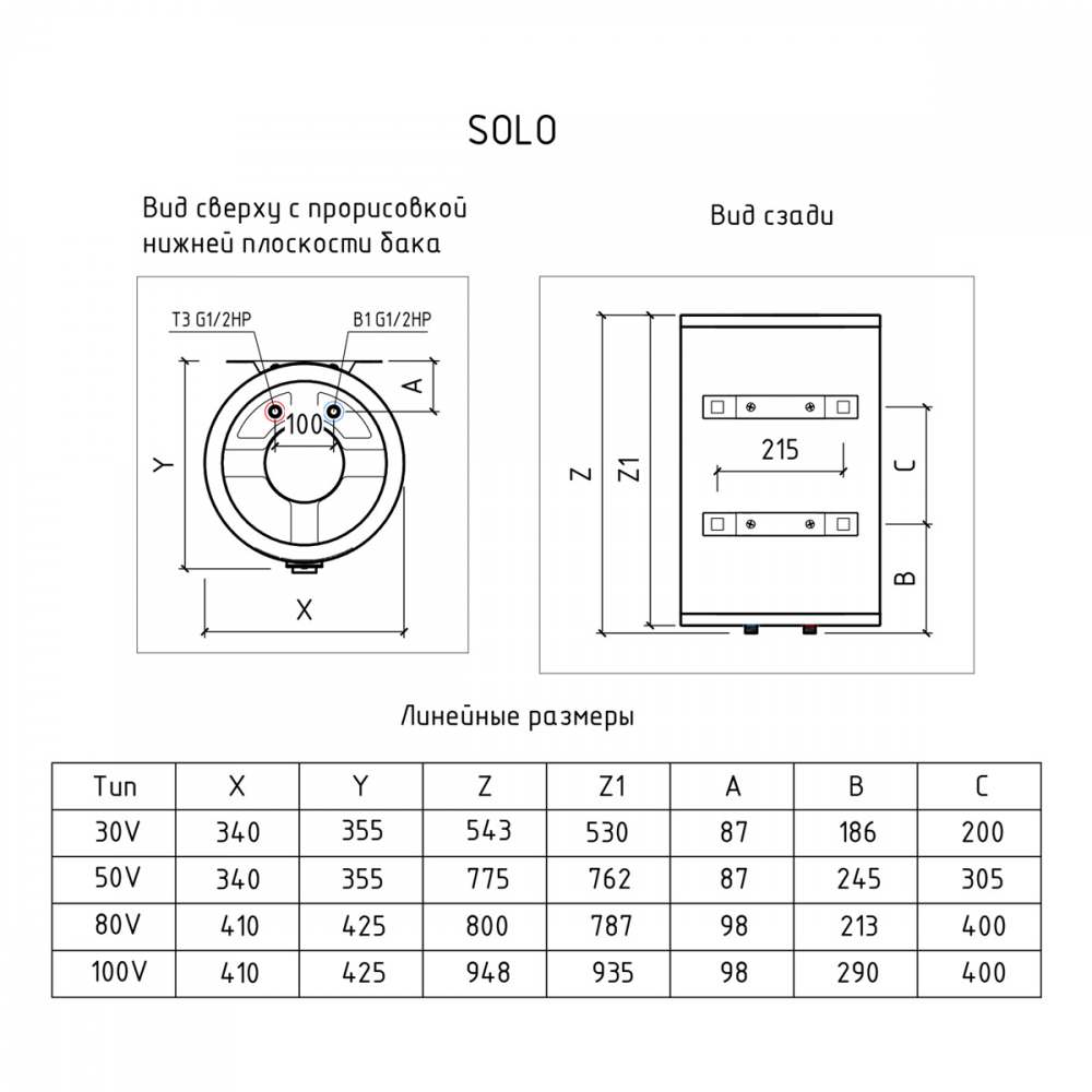 Водонагреватель накопительный THERMEX Solo 30 V