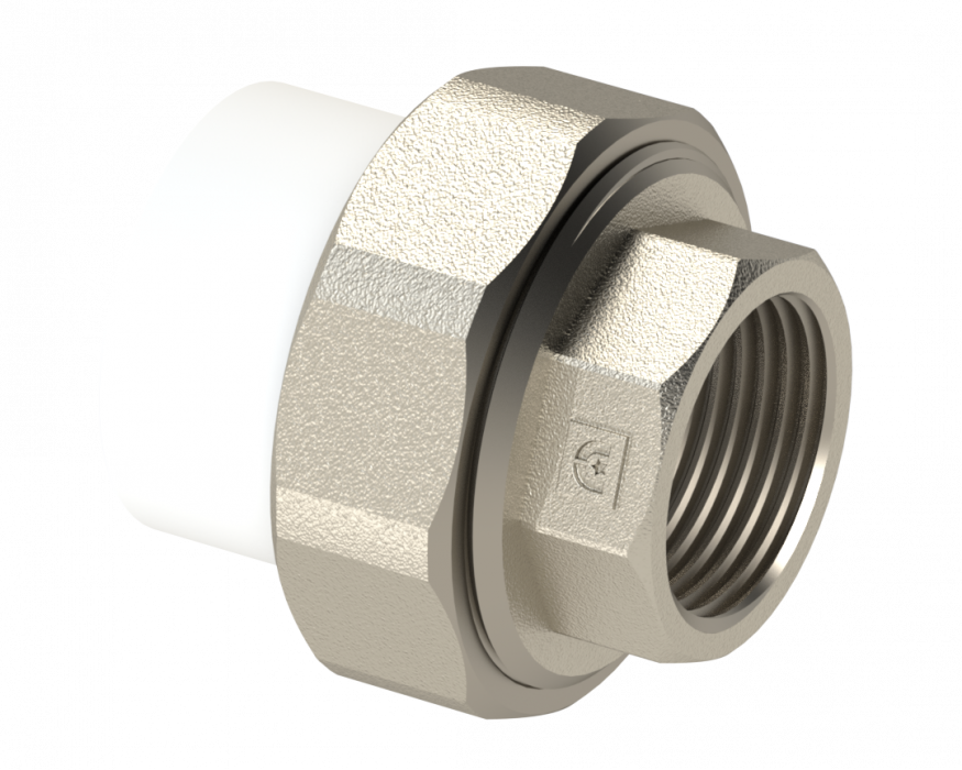 Американка PP ВР Dу 20X3/4'' - белый, никелированный, SPL-EmirPlast