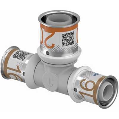 UPONOR S-PRESS PLUS ТРОЙНИК РЕДУКЦИОННЫЙ КОМПОЗИЦИОННЫЙ PPSU 20-16-20 '10Ф