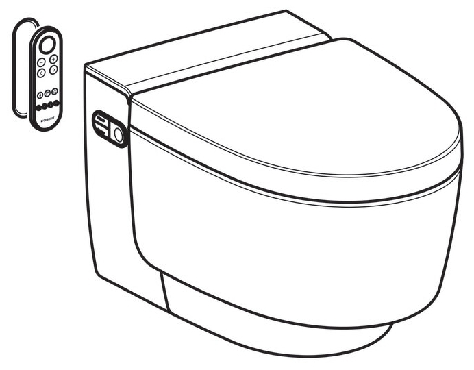 Подвесной унитаз-биде AquaClean Mera Comfort: Керамический унитаз: белый / KeraTect, Декоративная панель: белый, Geberit