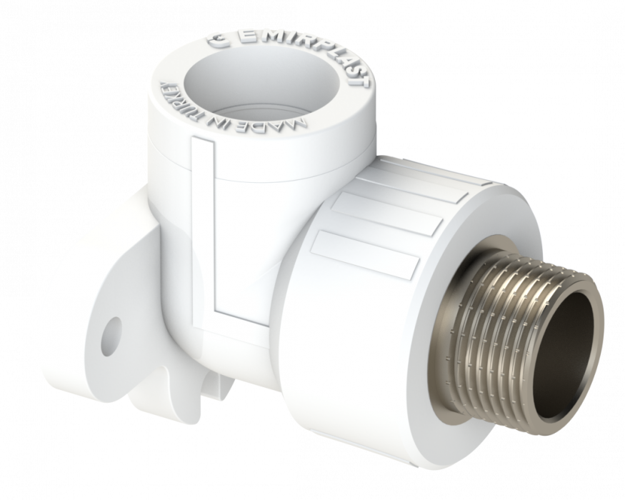 Водорозетка PP НР Dу 25X3/4'' - белый, никелированный, SPL-EmirPlast