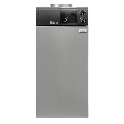 Напольный газовый котел Baxi SLIM EF 1.39, с дымовым колпаком диаметром 180 мм