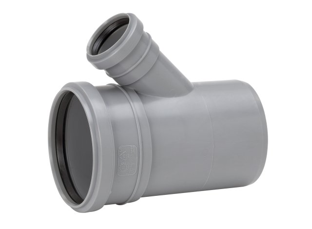 UPONOR ТРОЙНИК КАНАЛИЗАЦИОННЫЙ ДВУХРАСТРУБНЫЙ Д.160/110ММ 45ГР ПП '1C