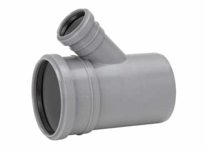 UPONOR ТРОЙНИК КАНАЛИЗАЦИОННЫЙ ДВУХРАСТРУБНЫЙ Д.160/110ММ 45ГР ПП '1C