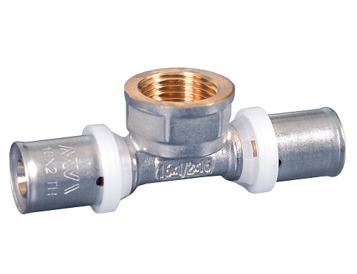 Пресс-фитинг тройник с переходом на внутреннюю резьбу MVI 20х1/2"х20 PN16