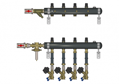 Узел распределительный этажный, TDU.5R DN50-8L-32-APT25-MVT15, Ридан