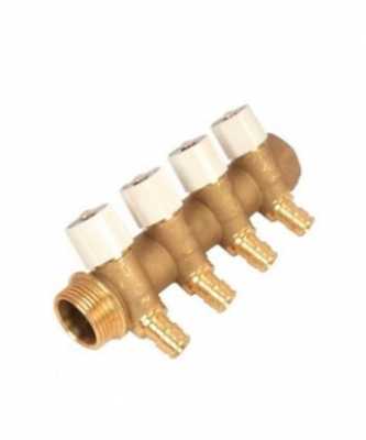 UPONOR Q&E КОЛЛЕКТОР SH 1" НР/ВР С ВЕНТИЛЯМИ, 2X16 Ц/Ц38ММ '1И