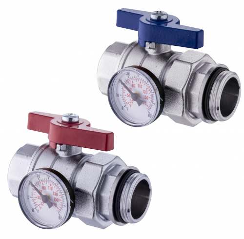 Usystems кран шаровой 1"НР-1"ВР с термометром, комплект '1И