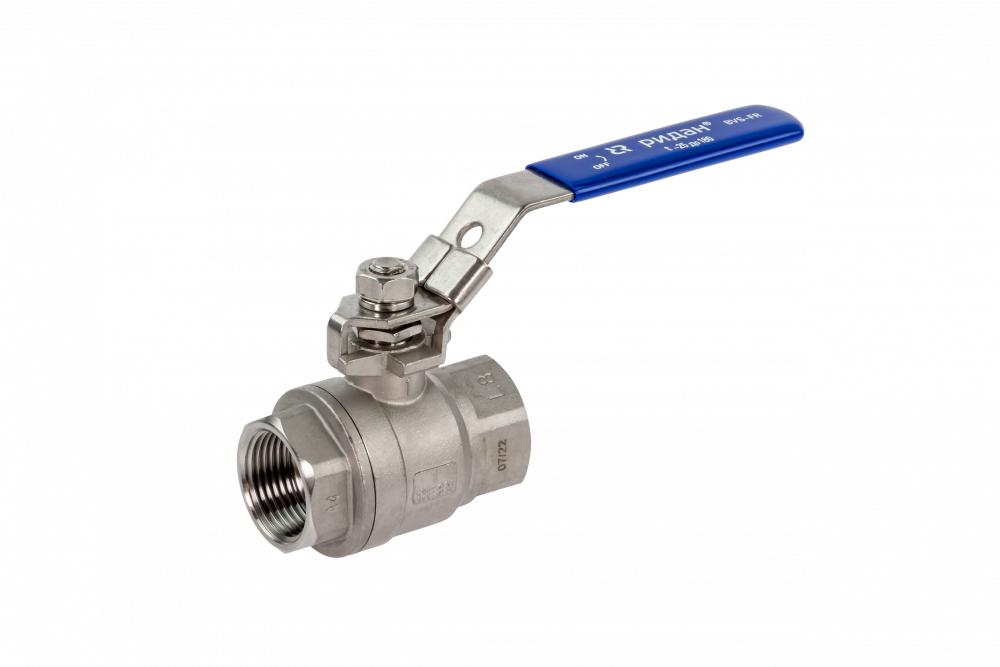 Шаровой кран BVS-FR DN 25 PN 63, Т= 180 °С, внутренняя резьба, полнопроходной, рукоятка, корпус-нержавеющая сталь, Ридан