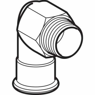 Переходной угольник Mapress из нержавеющей стали 90°, с наружной резьбой: d=18мм, R=1/2дюйм, Geberit