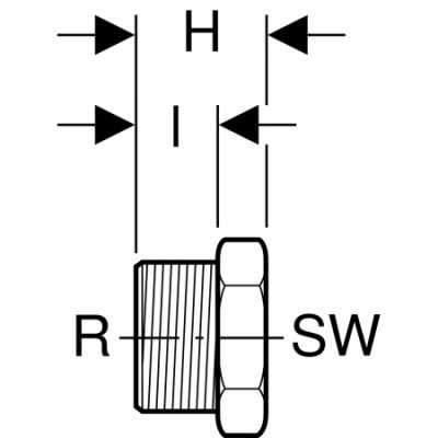 Заглушка с наружной резьбой: CW617N, R=1дюйм, Geberit