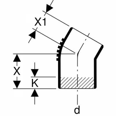 Отвод Silent-db20: 30°, d=135мм, Geberit