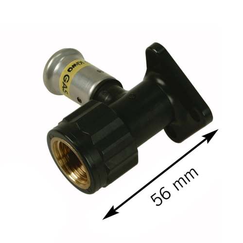 Водорозетка ВР c черной заглушкой BP04 1/2", ПВДФ пресс (газ), 16x1/2" (56 мм)