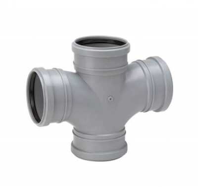 UPONOR КРЕСТОВИНА КАНАЛИЗАЦИОННАЯ РАСТРУБНАЯ Д.110/110ММ 88,5ГР. СЕРАЯ '5И