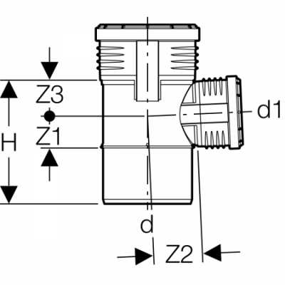 Тройник Geberit Silent-PP 87,5°: d=50мм, d1=40мм