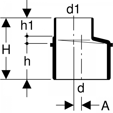 Переход эксцентриковый Silent-db20: d=135мм, d1=125мм, Geberit