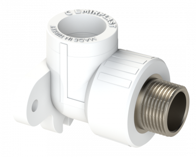 Водорозетка PP НР Dу 25X1/2'' - белый, никелированный, SPL-EmirPlast