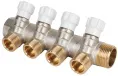 Коллектор латунный с регулирующими вентилями MVI 1"x3/4"EK PN10 4 выхода