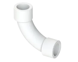Изогнутый угольник PP Dу 20 - белый, SPL-EmirPlast