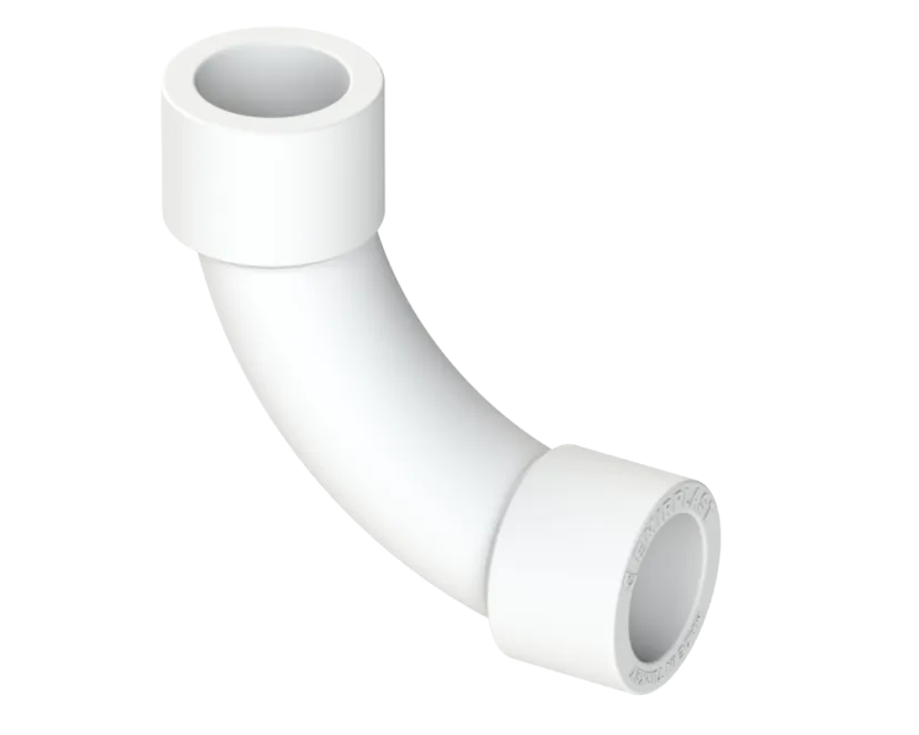 Изогнутый угольник PP Dу 20 - белый, SPL-EmirPlast