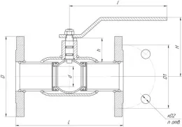 LD Кран шаровый цельносварной, фланцевый, Dn 80, PN 16, полнопроходной с корпусом из стали 20 (КШ.Ц.Ф.080.016.П/П.02)