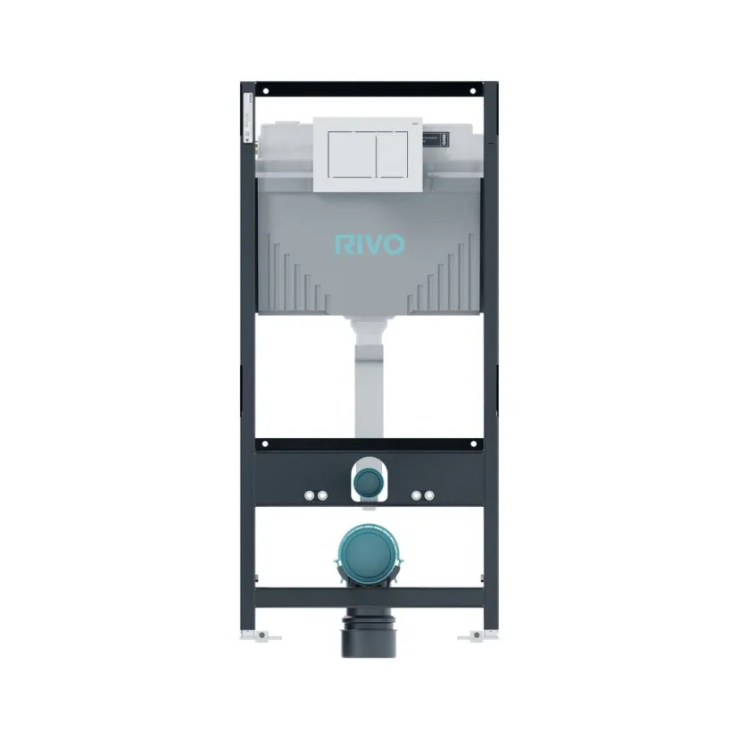 Комплект: Инсталляция для унитаза со сливным баком RIVO Set A + Панель смыва RIVO Touch Line Белый глянцевый