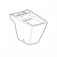 Напольный унитаз iCon Square для смывного бачка наружного монтажа, безободковый, закрытая форма, Rimfree: T=63.5см, Белый, Geberit