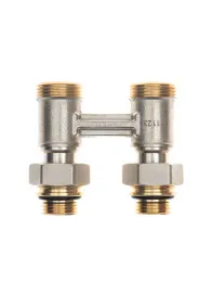 LV-KB подключение 1/2x3/4, PN10, Tmax 120 C, прямой, с нижним подключ, без возможности опорожнения, клапан запорный для нижнего присоед. к радиатору, Ридан