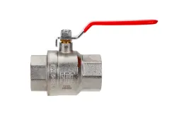Шаровой полнопроходной кран BVR-R DN25 PN40, Т= 120 °С, внутренняя резьба, рукоятка, корпус-латунь, Ридан