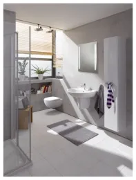 Подвесной унитаз вертикальный смыв Geberit Renova Comfort, увеличенной высоты, закрытая форма, Rimfree: T=53см, Белый