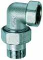 Угловой 3-х разъемный фитинг с PTFE уплотнением, американка-НР 1/2"