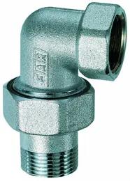 Угловой 3-х разъемный фитинг с PTFE уплотнением, американка-НР 3/4"