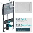 Комплект: Инсталляция для унитаза со сливным баком RIVO Set A + Панель смыва RIVO Touch Line Белый глянцевый