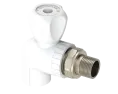 Угловой шаровой радиаторный кран PP Dу 20x1/2” - белый, никелированный, SPL-EmirPlast