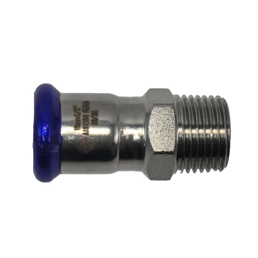 Пресс-фитинг с НР MVI, 22x1/2" (нержавеющая сталь)
