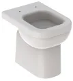 Напольный унитаз с горизонтальным смывом Geberit Renova Comfort Square, увеличенной высоты, полузакрытая форма, горизонтальный выпуск: T=55.5см, Белый