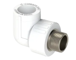 Комбинированный угольник PP НР Dу 20X1/2'' - белый, никелированный, SPL-EmirPlast
