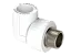 Комбинированный угольник PP НР Dу 20X3/4'' - белый, никелированный, SPL-EmirPlast 