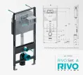 Комплект: Инсталляция для унитаза со сливным баком RIVO Set A + Панель смыва RIVO Touch Line Черный глянцевый